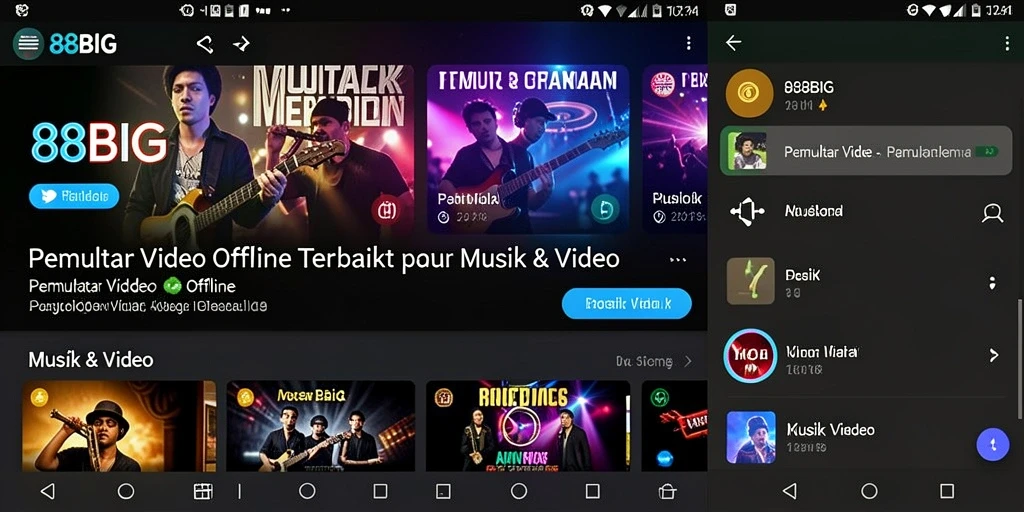 Antarmuka intuitif 88BIG untuk Pemutar Video Offline.