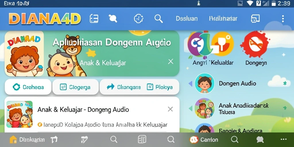 Tampilan antarmuka DIANA4D yang ceria dan ramah anak.