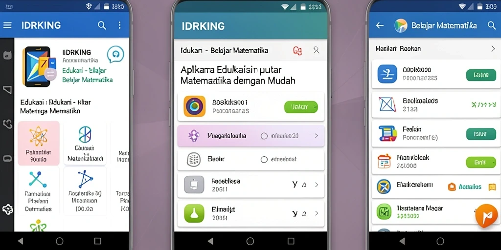 Tampilan utama IDRKING dengan fitur-fitur belajar matematika yang menarik.