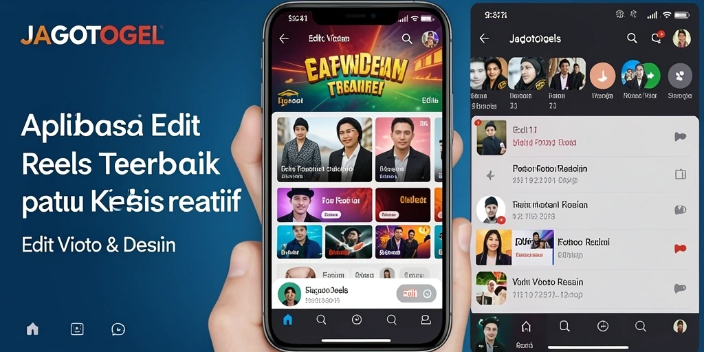 Tampilan utama JAGOTOGEL menampilkan fitur Edit Video Reels yang intuitif.