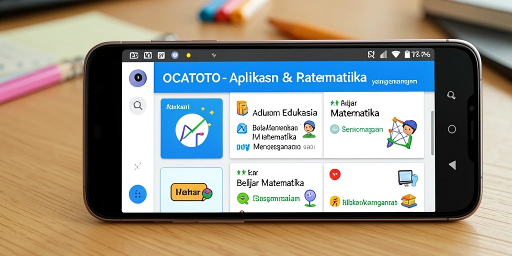 Tampilan antarmuka OCATOTO yang menarik untuk belajar matematika.